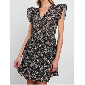 Rails Cassia Zinnia Midi Dress With Ruffles 100% Cotton Size S NWT